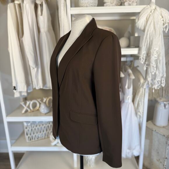 JM Collection Women’s Size 14 Brown 1 Button Blazer Jacket #3496 - Picture 3 of 8